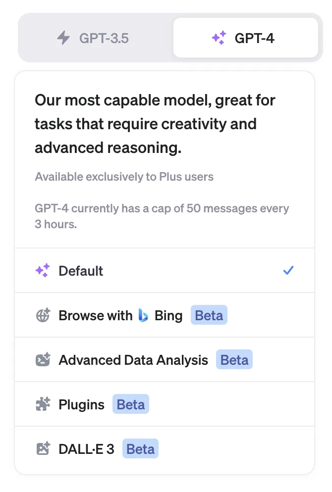 מצבי הפעולה של ChatGPT Plus
