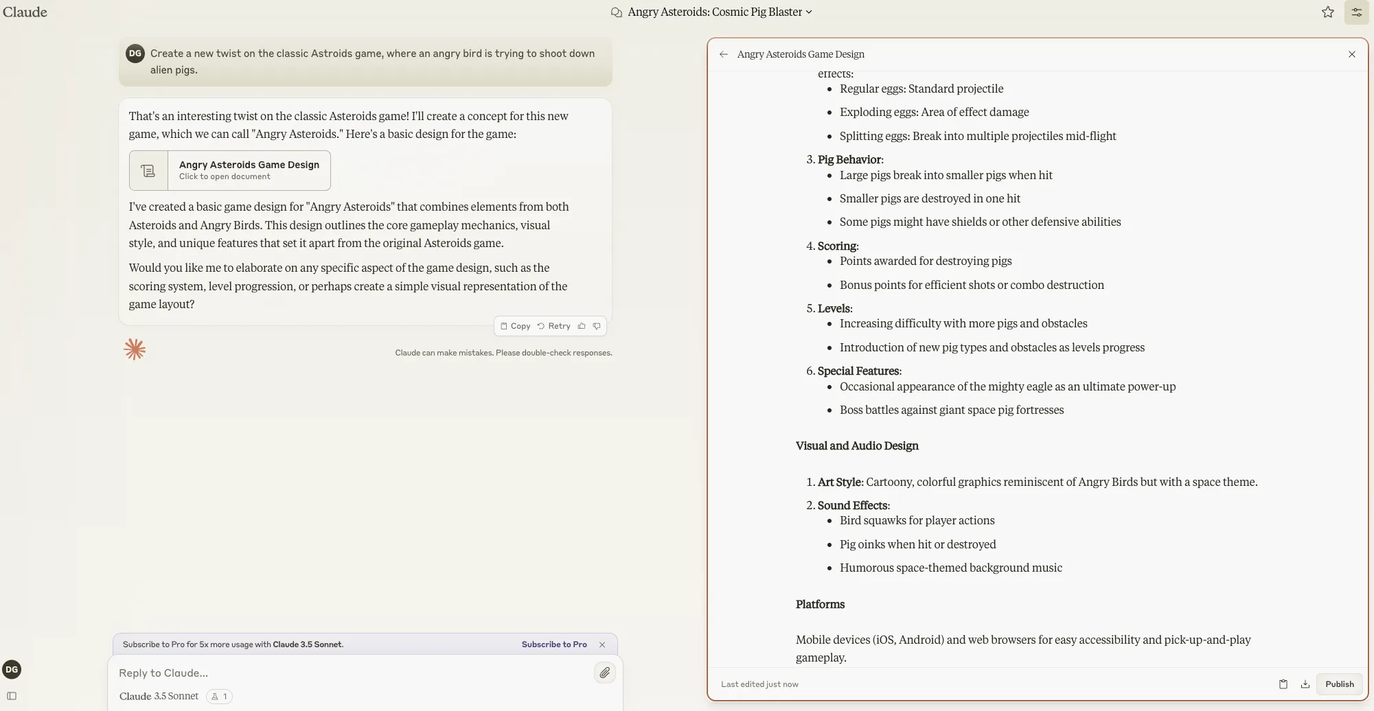 Claude Artifacts first attempt - design document