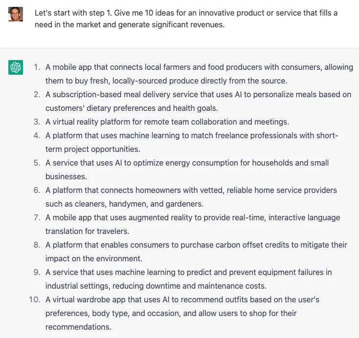 ChatGPT One Hour Startup - screenshot 2