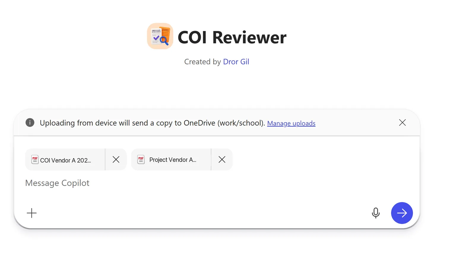 Screenshot of COI Reviewer (1 of 2)